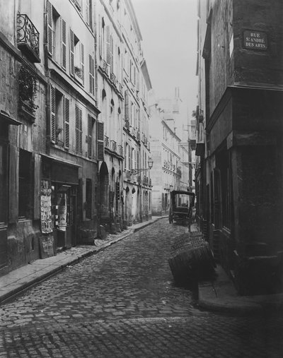 Rue Git-le-Coeur（Rue Saint-Andre-des-Artsから）、パリ、1858-78 作： Charles Marville